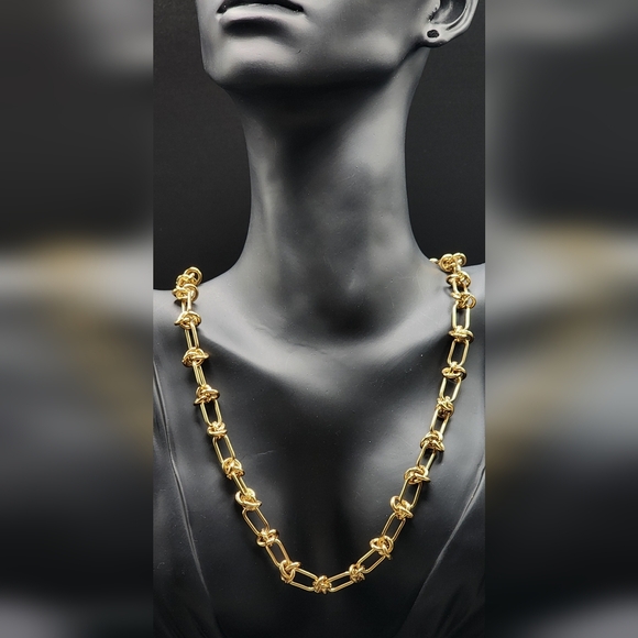 Gold Stainless Steel Waterproof Gold KnotJewelry Necklace - Picture 3 of 5